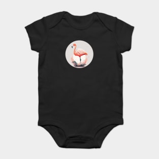 Pink Flamingo Artwork, Love Flamingos Baby Bodysuit